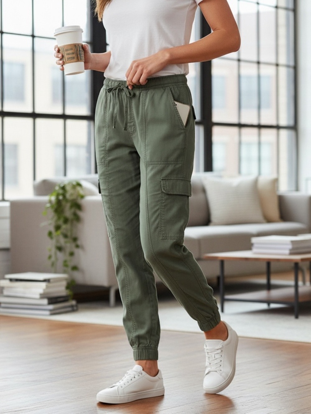 Nicole Miller New York women's cargo jogger pants